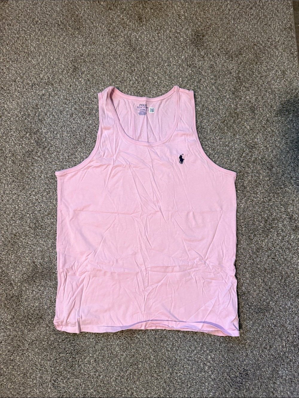 Polo by Ralph Lauren Pink Men's Tank Top with Navy Pony